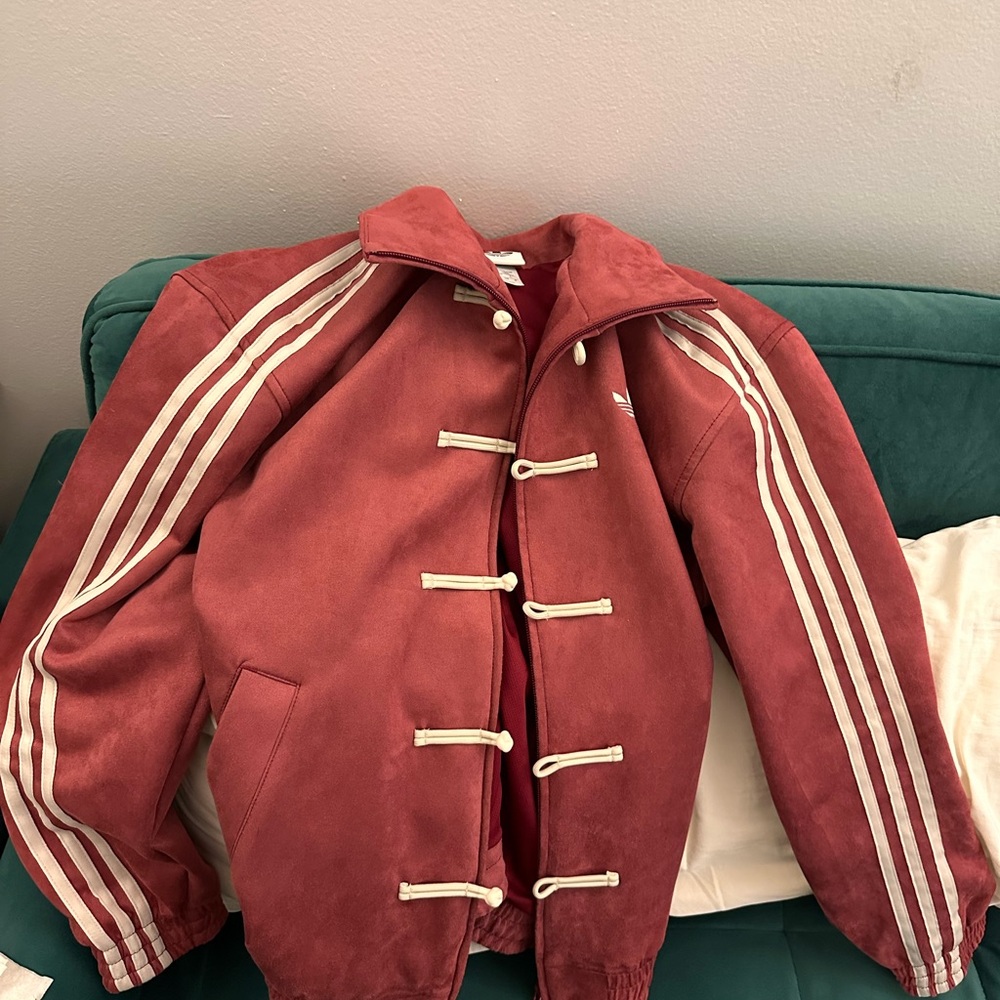 Adidas CNY Tang Red Jacket with White Stripes